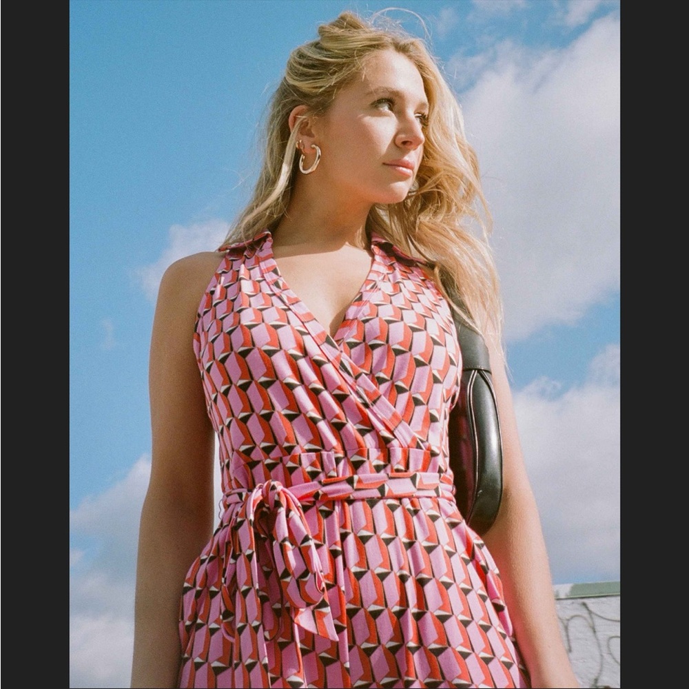 DVF for Target Collared Sleeveless Modern Geo Jumpsuit - Size L - NWT